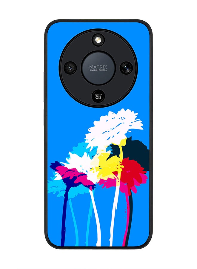 For Honor X9d / Magic8 Lite / X70 Case,Slim fit Camera Protection, Shockproof Thin Phone cover  - Bleeding Flowers (Blue)